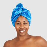 Frizz Reducing Turban Drying Towel Blue