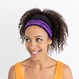 Adjustable Headband with EdgeProtect™ Purple Velvet