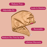 Frizz Reducing Turban Drying Towel Gold