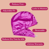 Frizz Reducing Turban Drying Towel Light Purple
