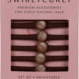 The Original Snappee™ Hair Ties BROWN | Ponytail Holders for Curly Hair