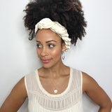 Satin Head Scarf for Naturally Curly Hair (White)